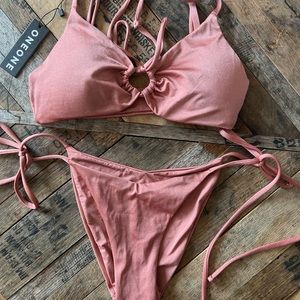 One One Swimwear Bikini Maggie top size L & Ariel bottom (cheeky) size M.